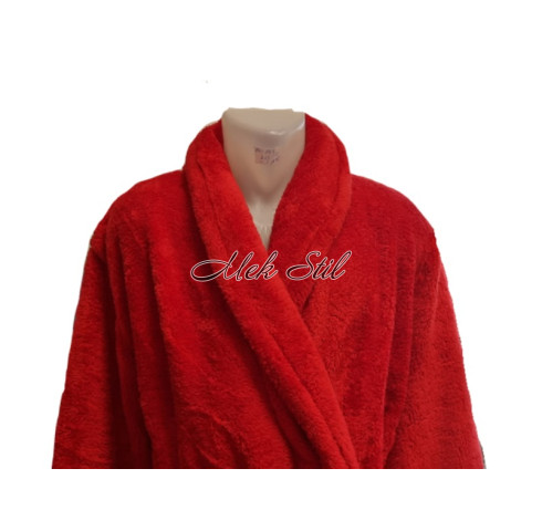 Домашен халат в цвят червен